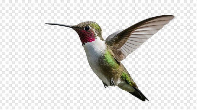 a hummingbird with a pink beak and green feathers