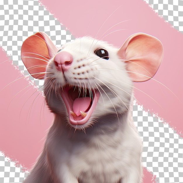 Humorous rodent on transparent background