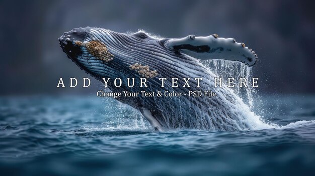 PSD humpback whale breaching the surface