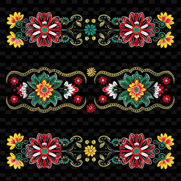 Hungarian Matyo Embroidery With Traditional Folk Patterns Bo PNG Unique Stylized Motifs Designs