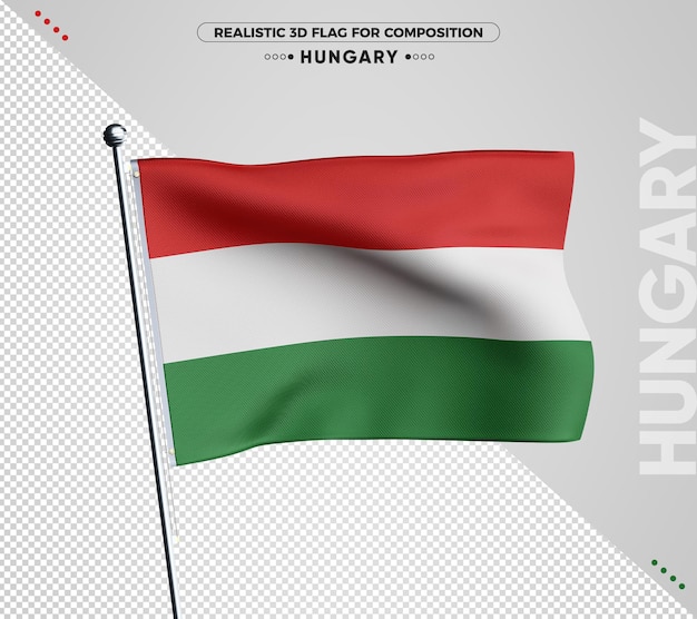 Hungary 3d textured flag for composition