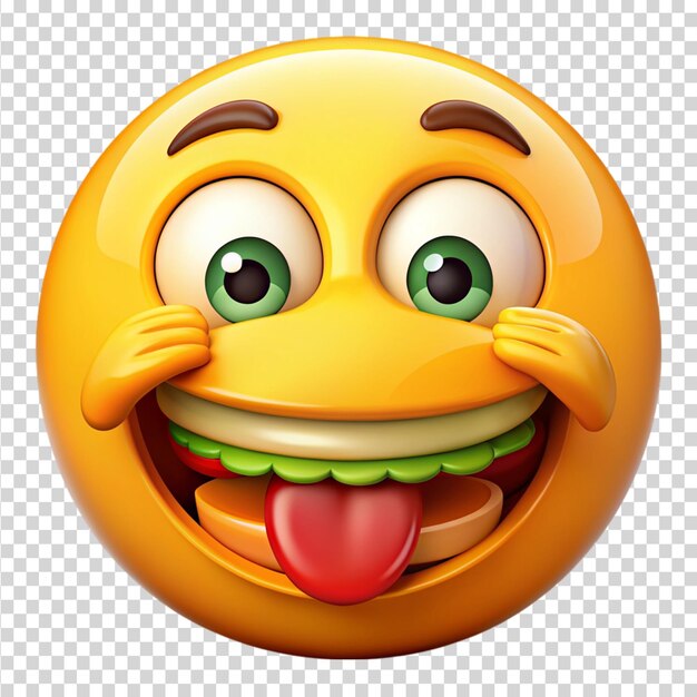 PSD hungry emoji isolated on transparent background