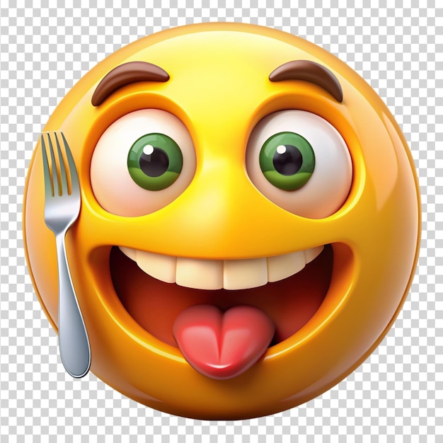 PSD hungry emoji isolated on transparent background