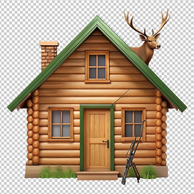 PSD hunter house on transparent background