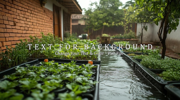 PSD hydroponic garden in the rain