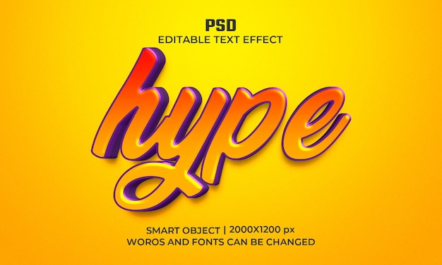 Hype 3d editable text effect with background