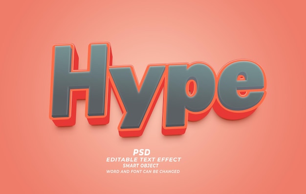 PSD hype psd 3d editable text effect