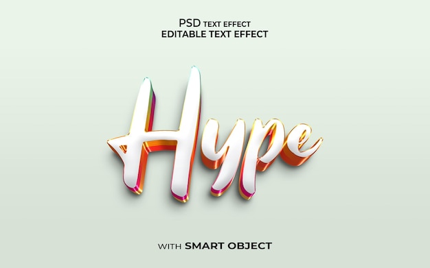 Hype text effect 3d style mockup 3d