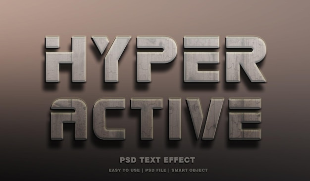 Hyper active editable text effect