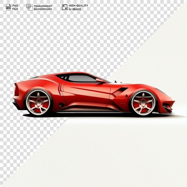 Hyper car on transparent background 3d rendering illustration