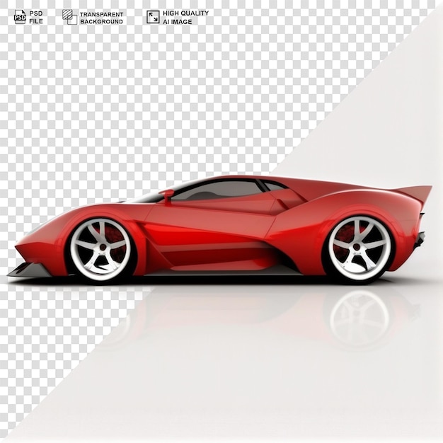 Hyper car on transparent background 3d rendering illustration