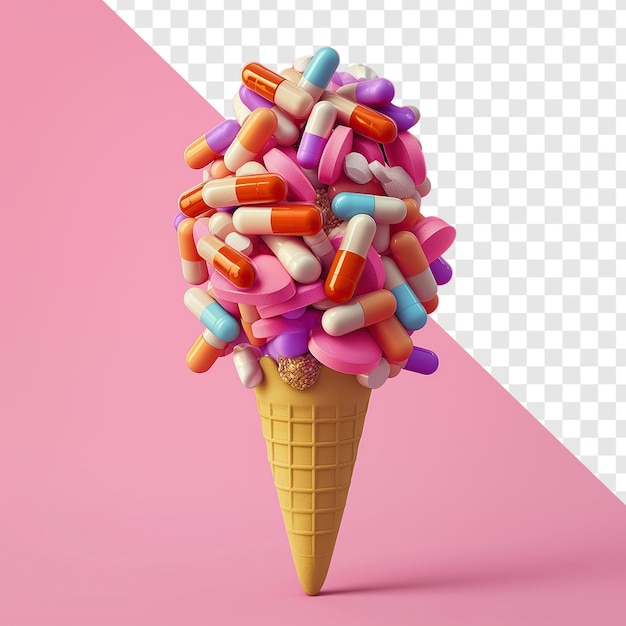 Hyper Realistic Ice Cream Pills Fantasy Concept