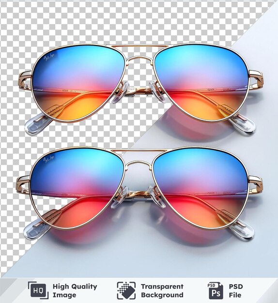 PSD hyperealistic high quality set of sunglasses on a transparent background