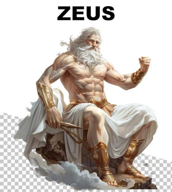 A hyperrealistic illustration of the God ZEUS