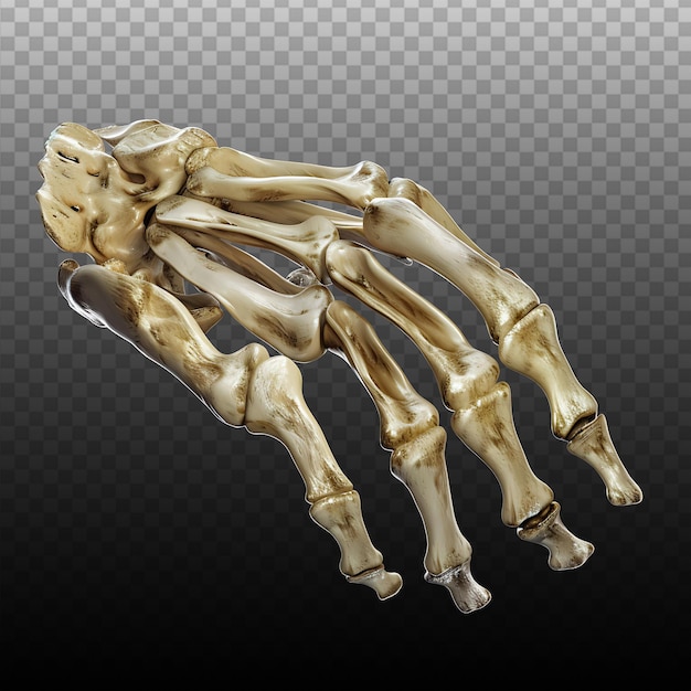 PSD hyperrealistic metacarpal bone closeup in high resolution