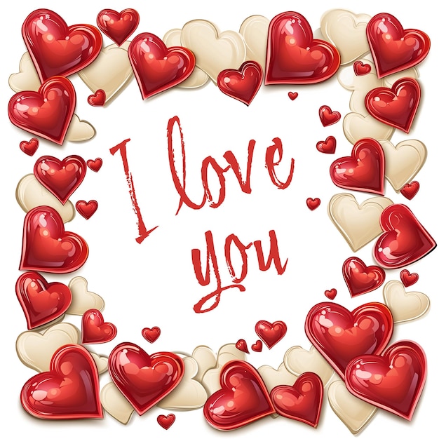 I love you greeting card template for love day or valentines day