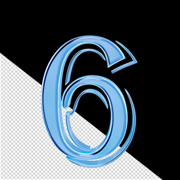 Ice blue symbol number 6