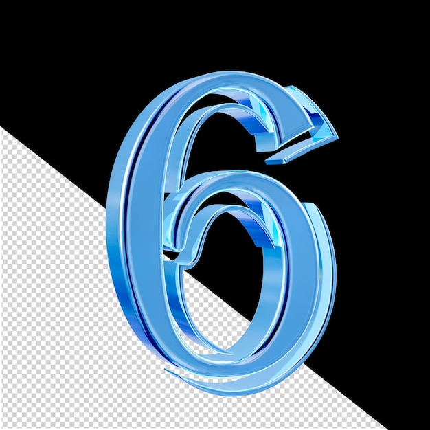 Ice blue symbol number 6