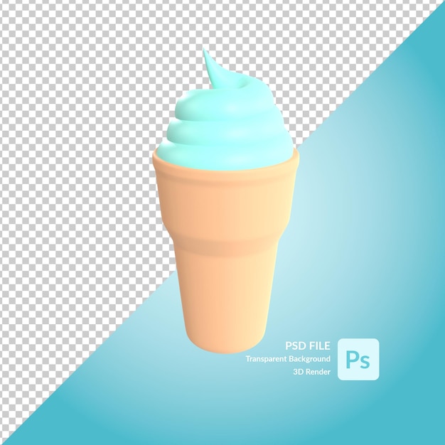 ice cream 3d illustration rendering