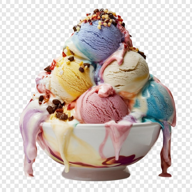 Ice cream bowl on transparent background