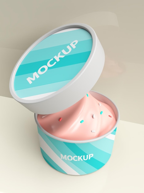 ice cream can mockup design