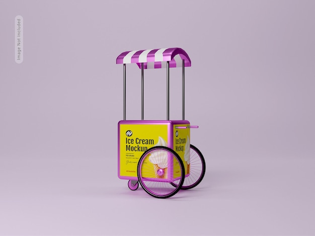 Ice cream cart 3d rendering