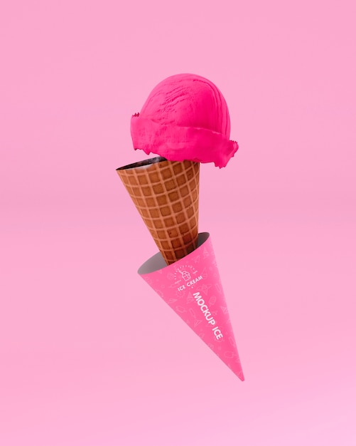 Ice cream cone mockup design