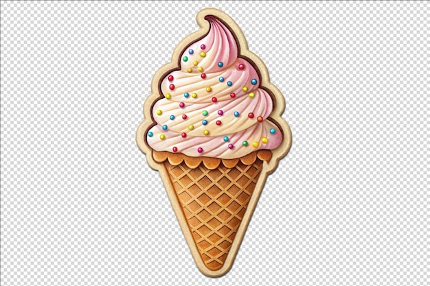 ice cream cone sticker isolated on Transparent background