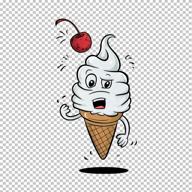 PSD an ice cream cone with a cherry on it