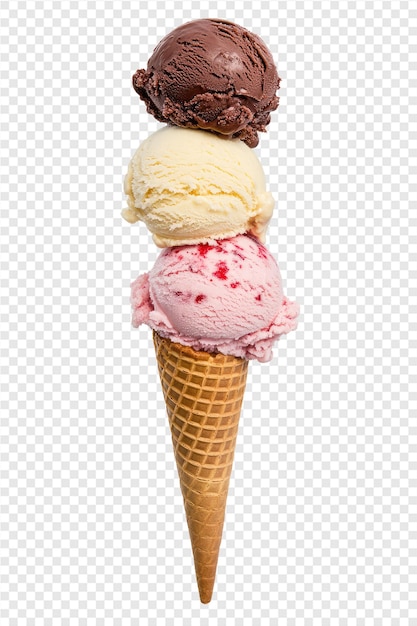 a ice cream cone with chocolate ice cream on it