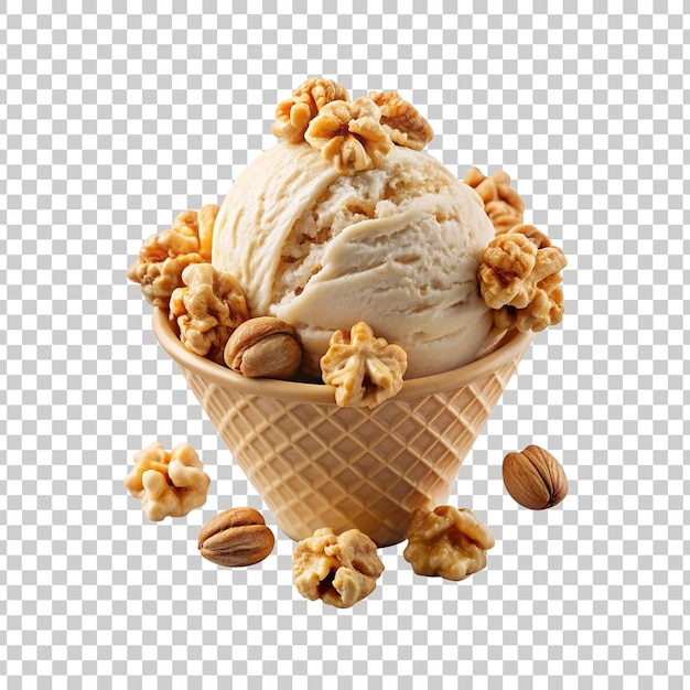 PSD an ice cream cone with nuts and nuts