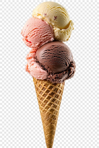 a ice cream cone with a white background