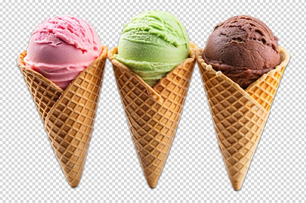 ice cream cones isolated on transparent background 5