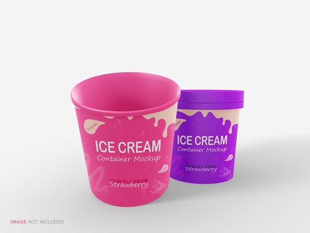 ice cream container cups plastic jar mockup