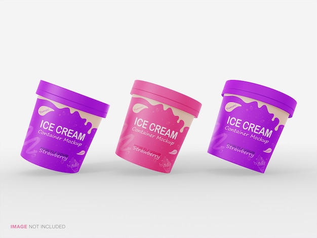 ice cream container cups plastic jar mockup