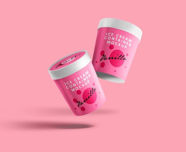 Ice Cream Container Packaging Mockup