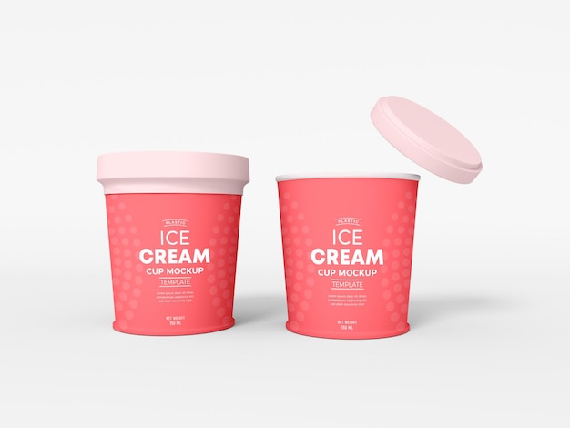 Ice Cream Cup Packaging Mockup