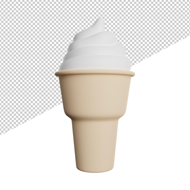 Ice Cream Delicious front view 3d rendering icon illustration on transparent background