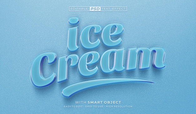 Ice cream editable text style effect