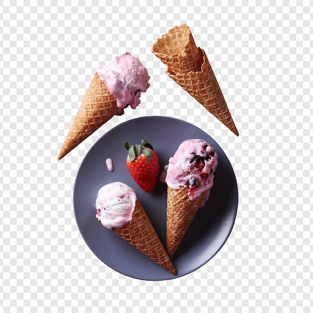 PSD ice cream isolated on transparent background