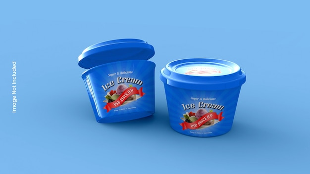 Ice cream jar or cup packaging mockup