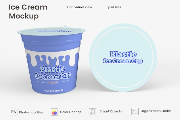 Ice cream jar packaging mockup