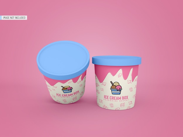 Ice cream jar packaging mockup