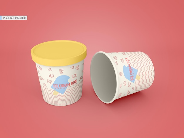 Ice cream jar packaging mockup