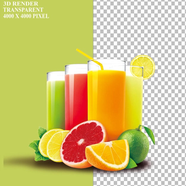 Ice cream Juice Soft drink Milkshake fruit juice four assortedflavor juices in glass