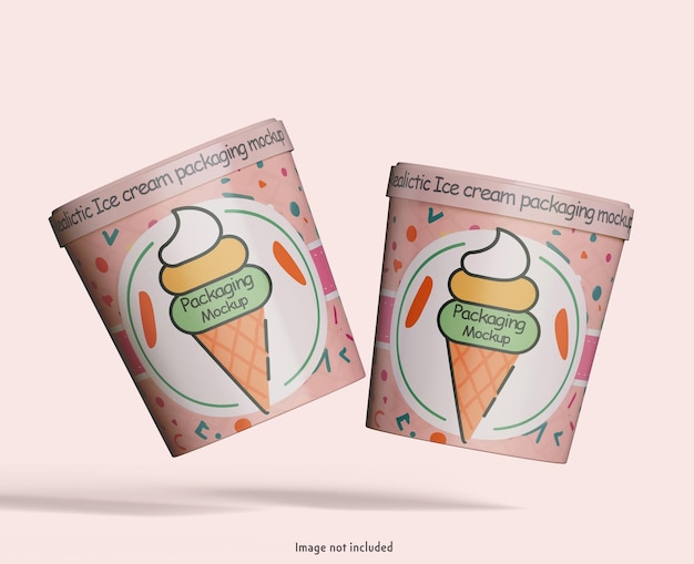 Ice cream packaging mockup PSD file editable