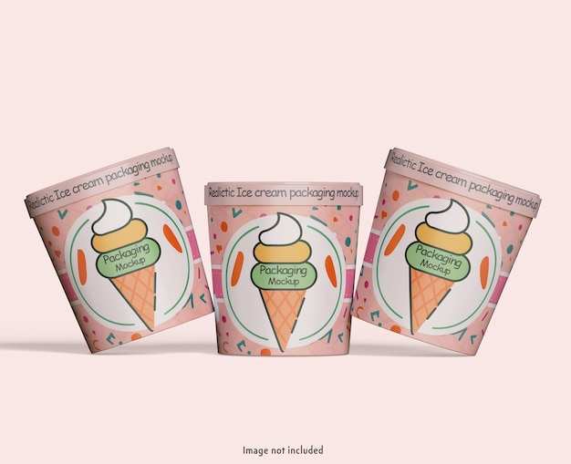 Ice cream packaging mockup PSD file editable