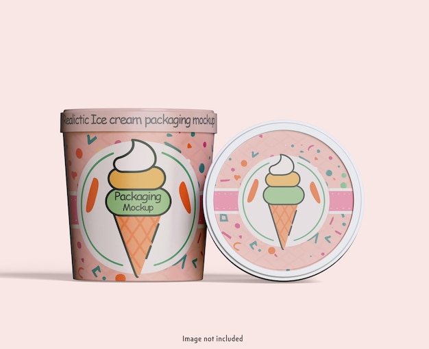 Ice cream packaging mockup PSD file editable