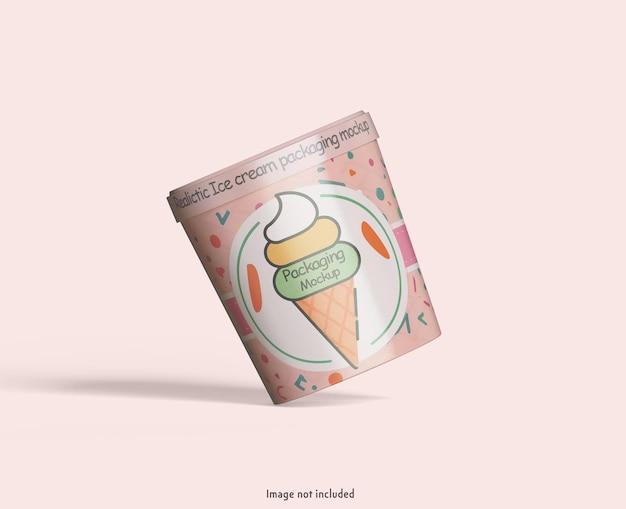 Ice cream packaging mockup PSD file editable