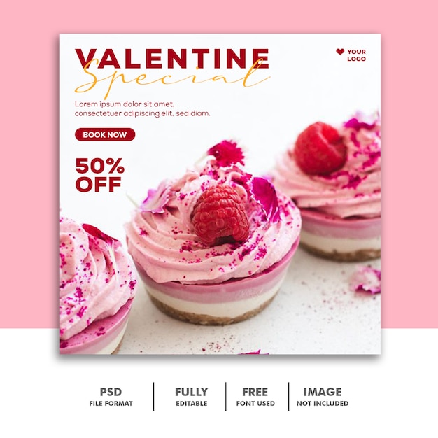 Ice Cream Pink Template Instagram Post Valentine